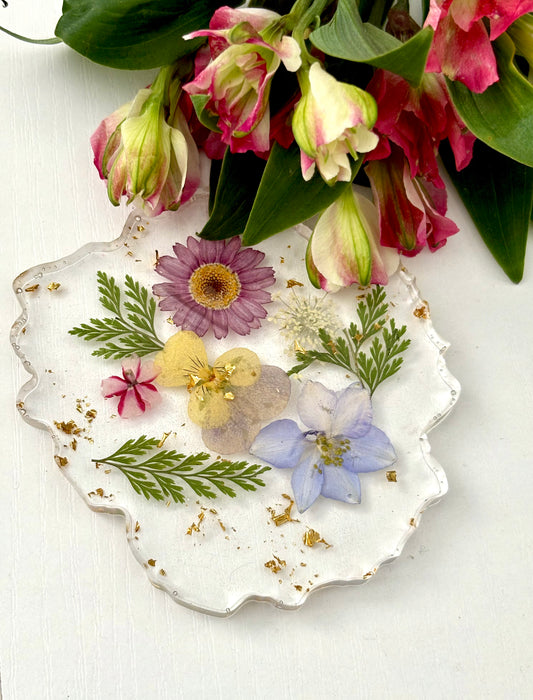 Resin Coaster with Dried Flowers